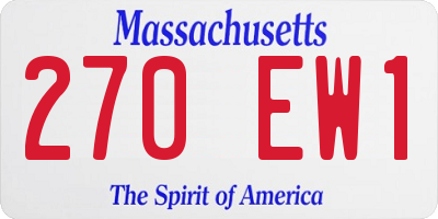 MA license plate 270EW1