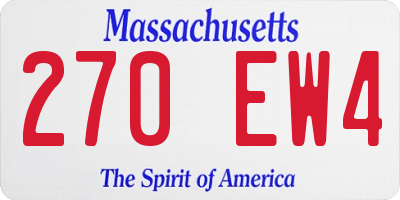 MA license plate 270EW4