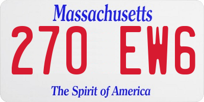 MA license plate 270EW6