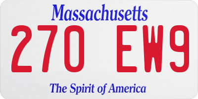 MA license plate 270EW9