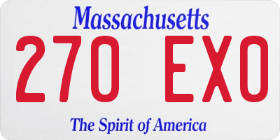 MA license plate 270EX0