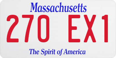MA license plate 270EX1