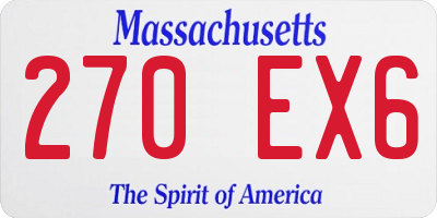MA license plate 270EX6
