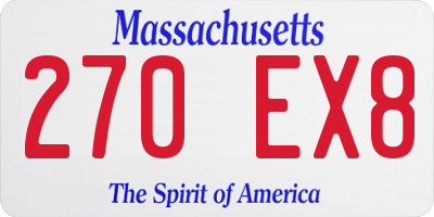 MA license plate 270EX8
