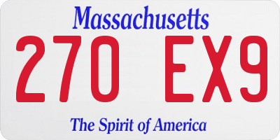 MA license plate 270EX9