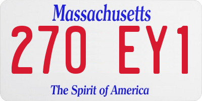 MA license plate 270EY1