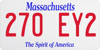 MA license plate 270EY2