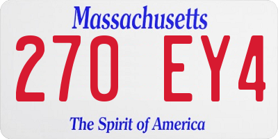 MA license plate 270EY4