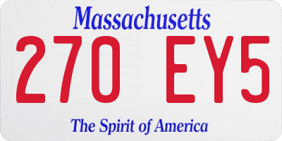 MA license plate 270EY5