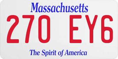 MA license plate 270EY6
