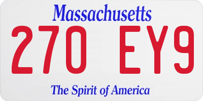MA license plate 270EY9