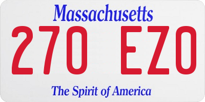 MA license plate 270EZ0