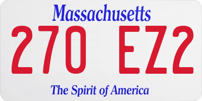 MA license plate 270EZ2