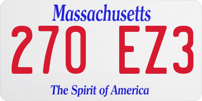 MA license plate 270EZ3