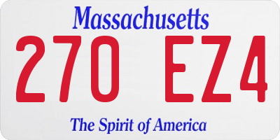 MA license plate 270EZ4