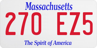MA license plate 270EZ5