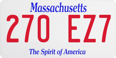 MA license plate 270EZ7