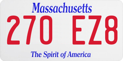 MA license plate 270EZ8