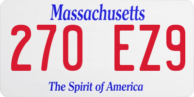 MA license plate 270EZ9