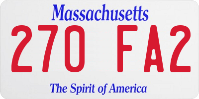 MA license plate 270FA2