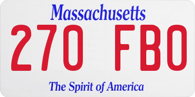MA license plate 270FB0