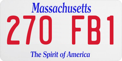 MA license plate 270FB1