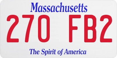MA license plate 270FB2