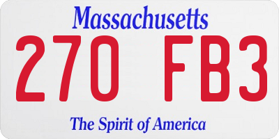 MA license plate 270FB3
