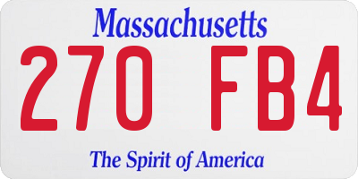 MA license plate 270FB4