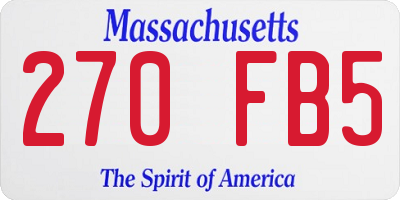 MA license plate 270FB5