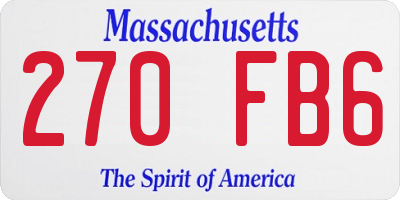 MA license plate 270FB6