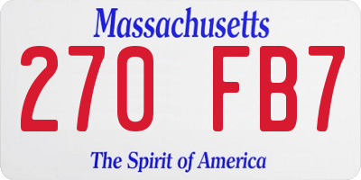 MA license plate 270FB7
