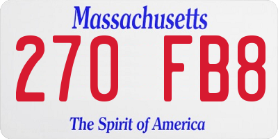 MA license plate 270FB8