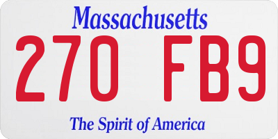 MA license plate 270FB9
