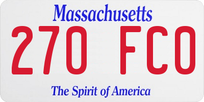 MA license plate 270FC0