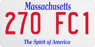 MA license plate 270FC1