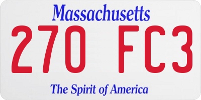 MA license plate 270FC3