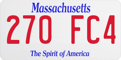 MA license plate 270FC4