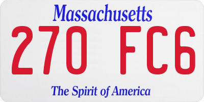 MA license plate 270FC6