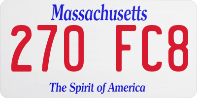 MA license plate 270FC8