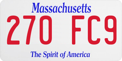 MA license plate 270FC9