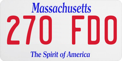 MA license plate 270FD0