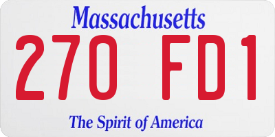 MA license plate 270FD1