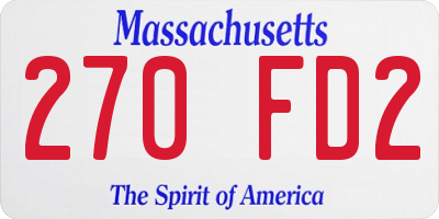 MA license plate 270FD2