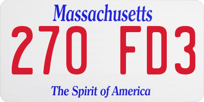 MA license plate 270FD3