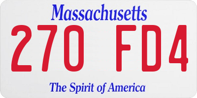 MA license plate 270FD4