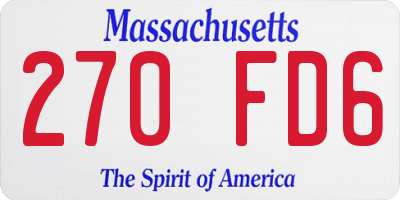 MA license plate 270FD6