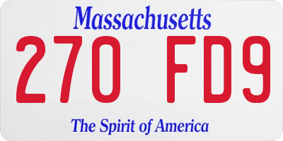 MA license plate 270FD9