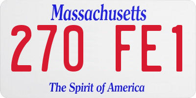 MA license plate 270FE1