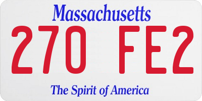 MA license plate 270FE2
